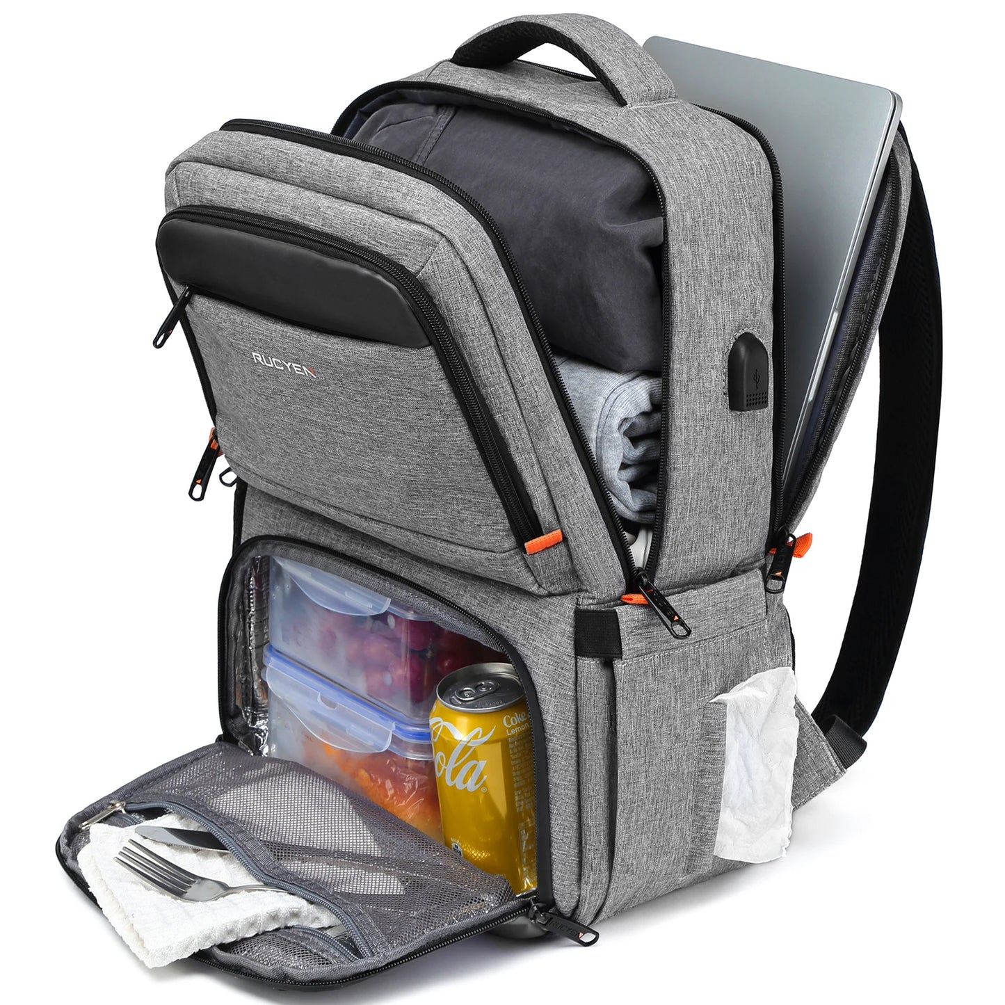 Sac à dos gris à poche isotherme 20L - Gris