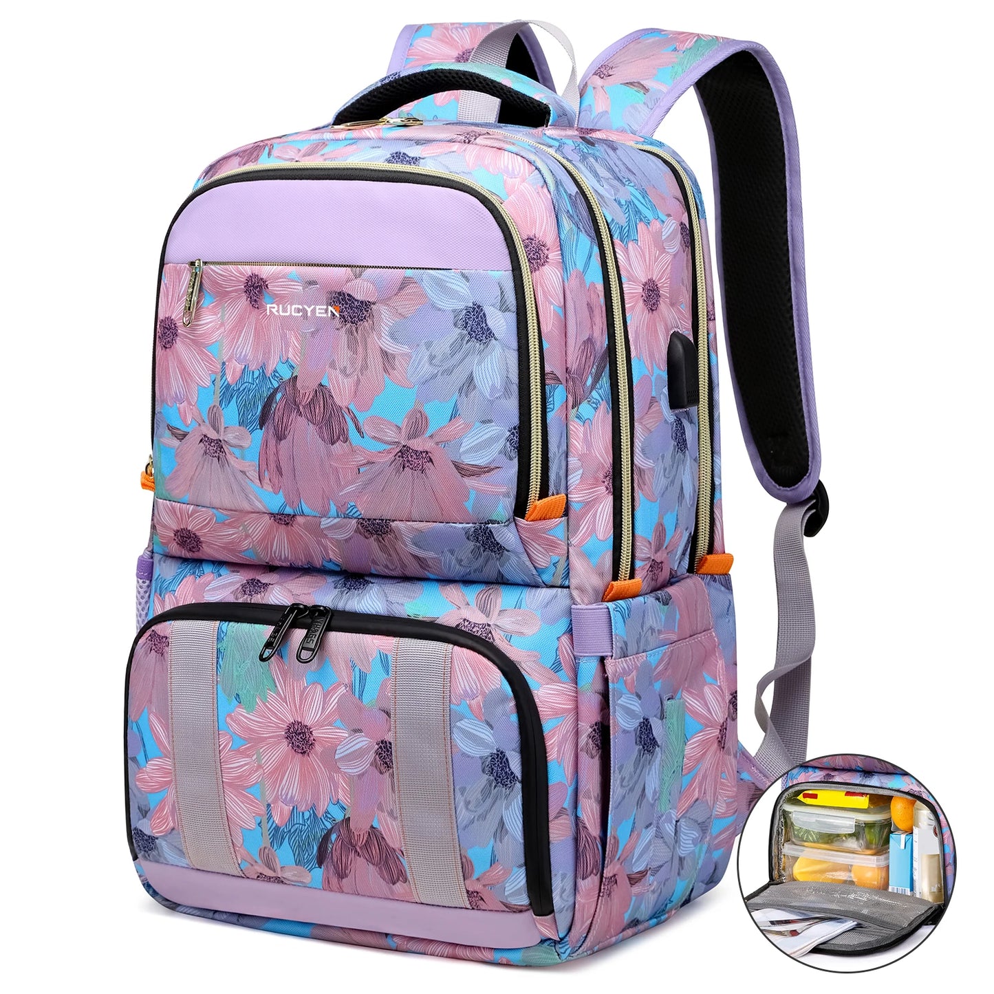 Sac à dos rose avec poche isotherme 30L