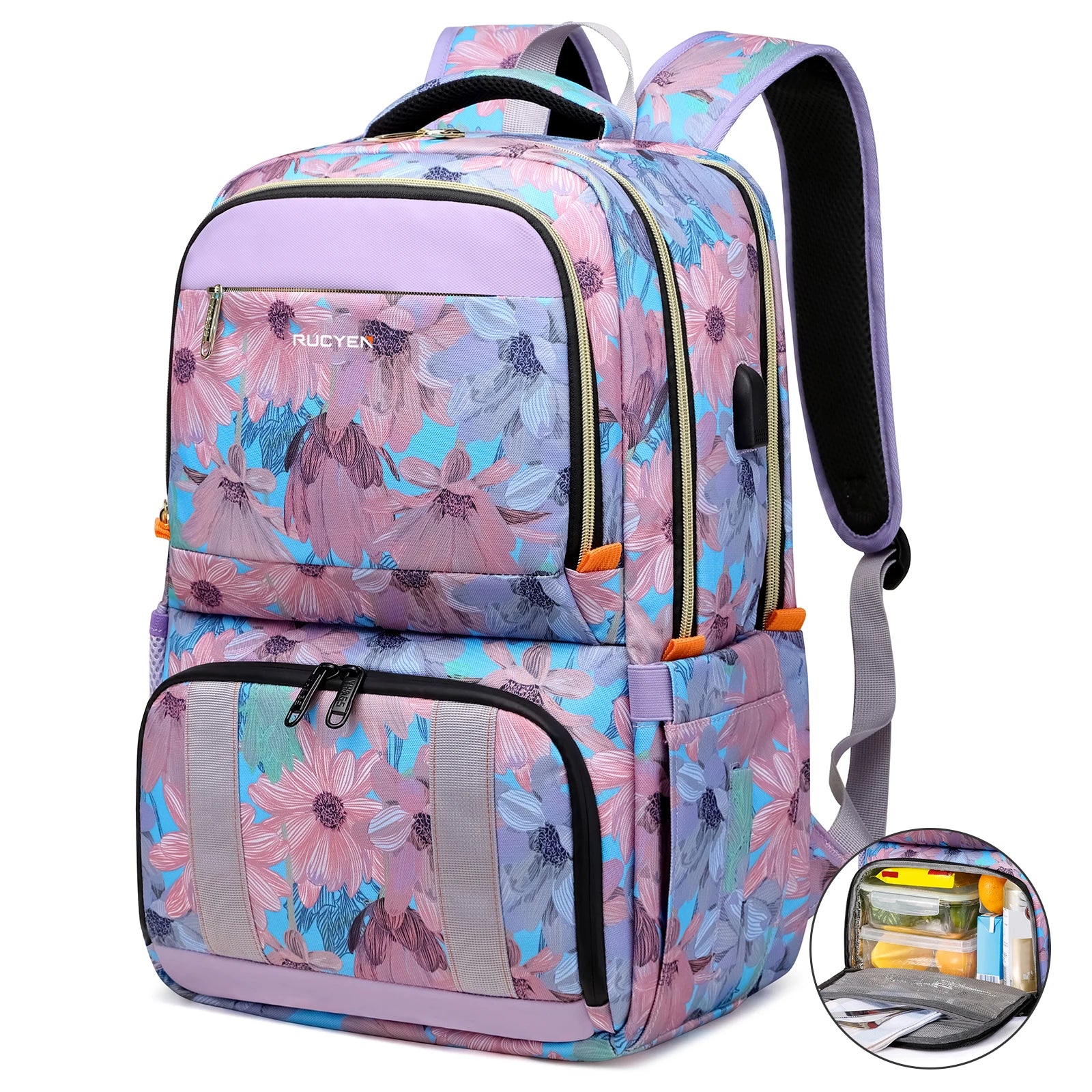Sac à dos rose avec poche isotherme 30L